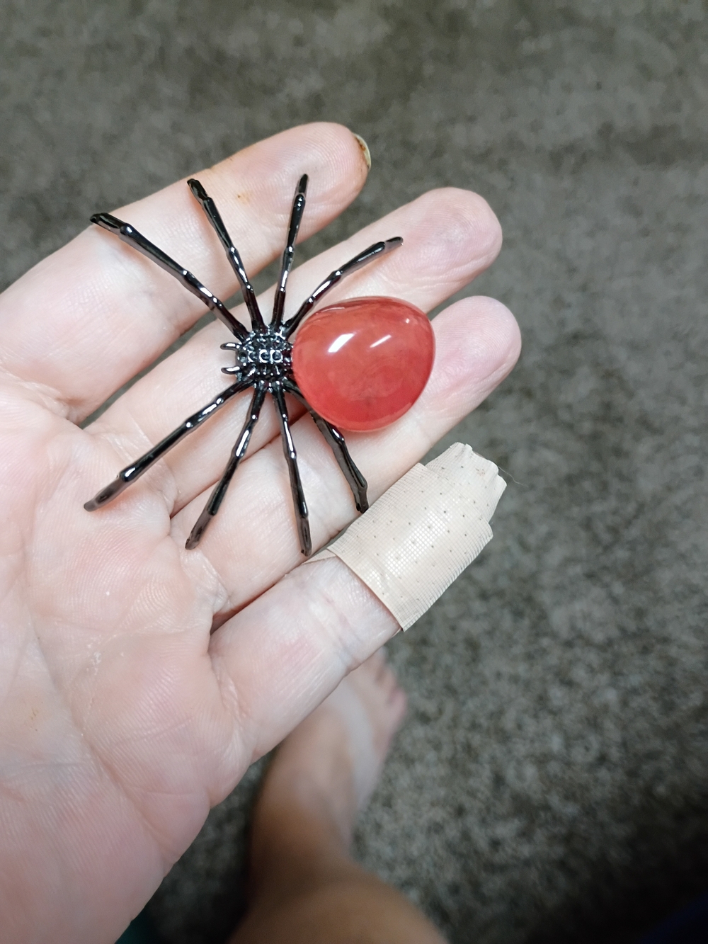 Red Jasper Black Spider